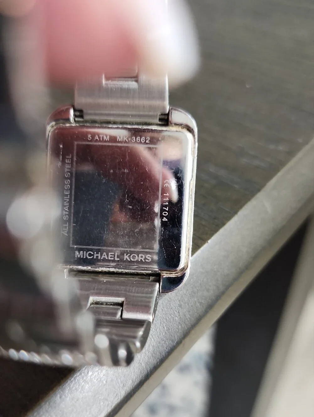 MICHAEL KORS Square Crystal Pavé Statement Watch - Silver Tone